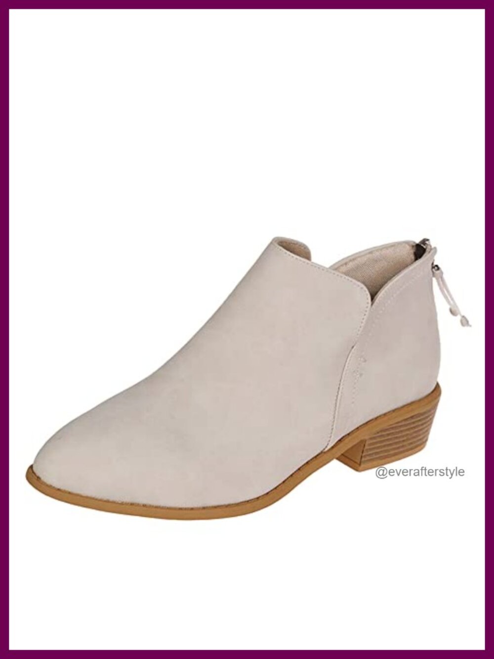 Women's Casual Low Heeled Ankle Booties with Chunky Block Heel Side V Cut